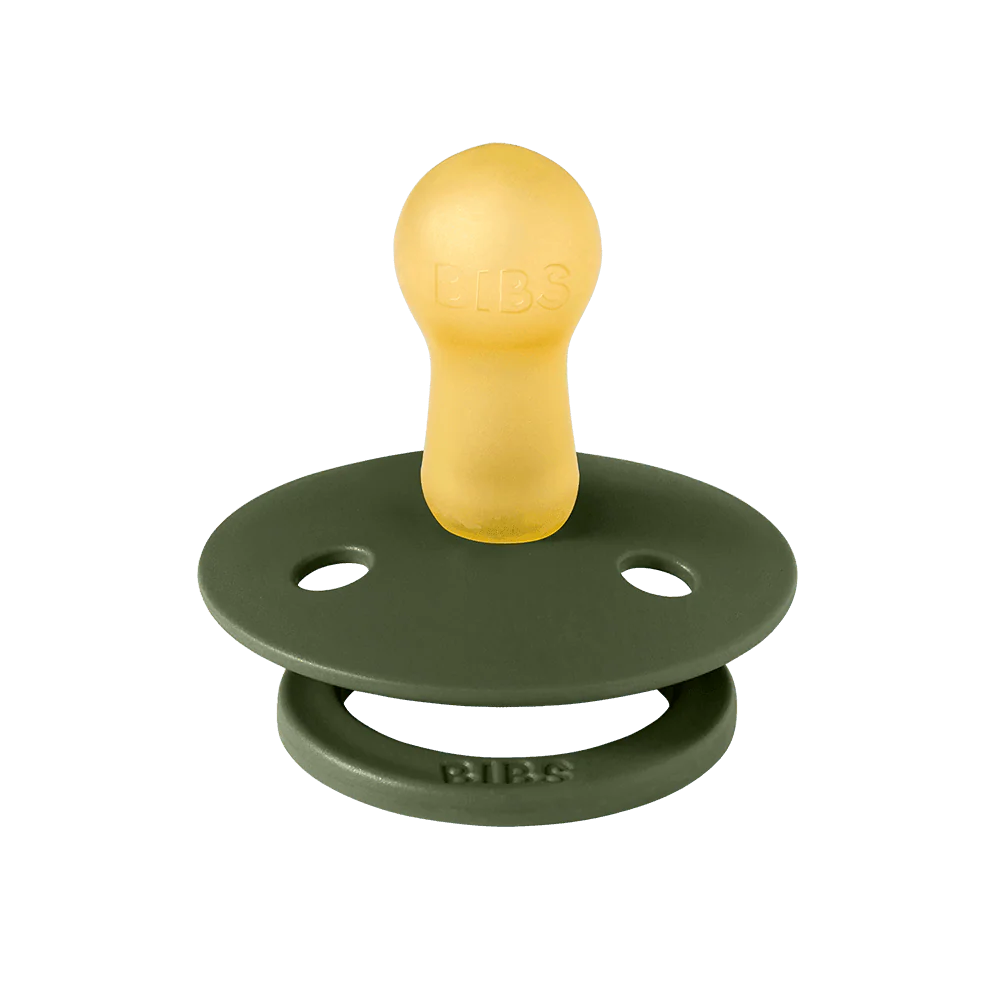 BIBS Colour Round Latex Pacifiers Size 1 – Sage & Hunter Green (2 Pack)