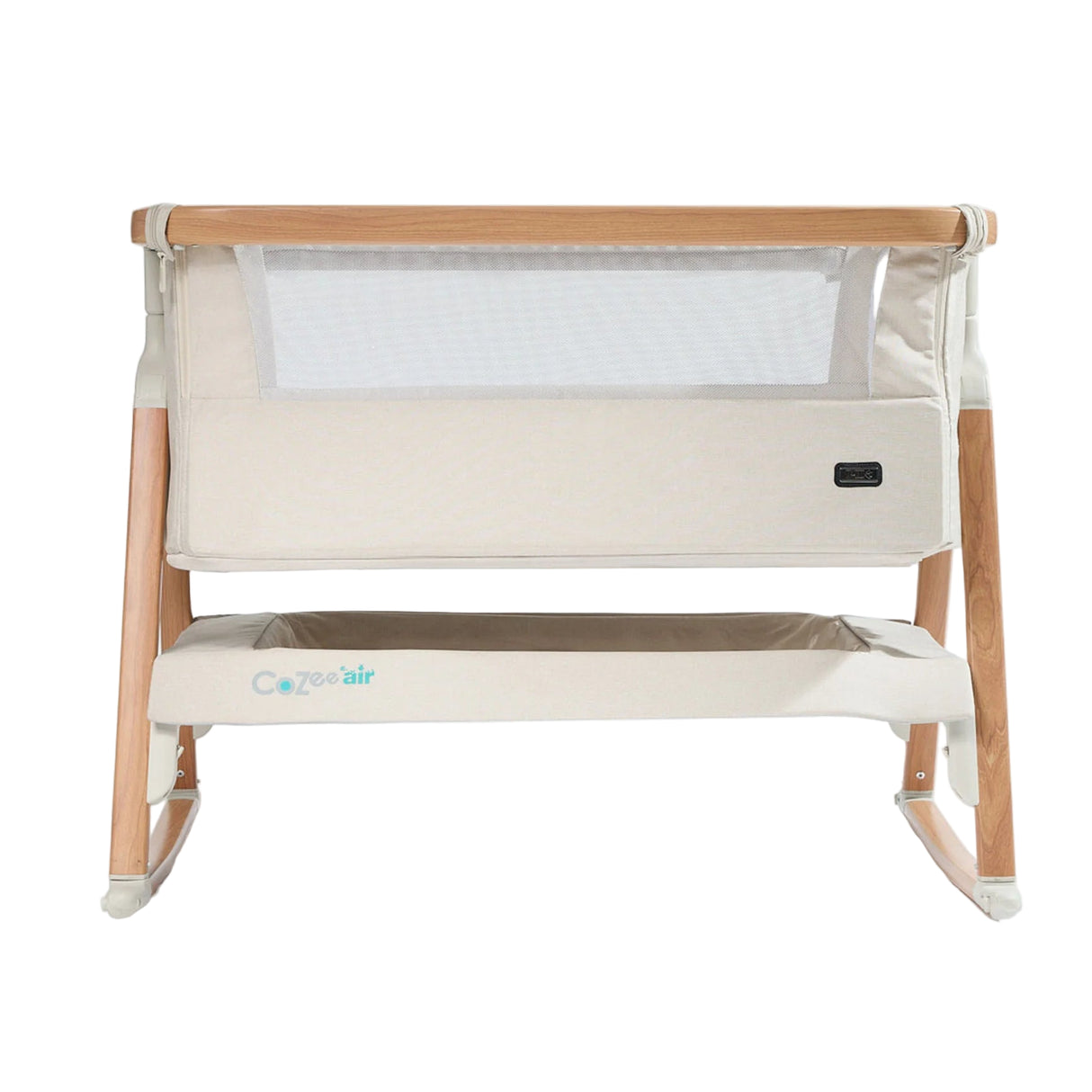 Tutti Bambini Cozee Air Bedside Crib - Scandinavian Walnut & Ecru