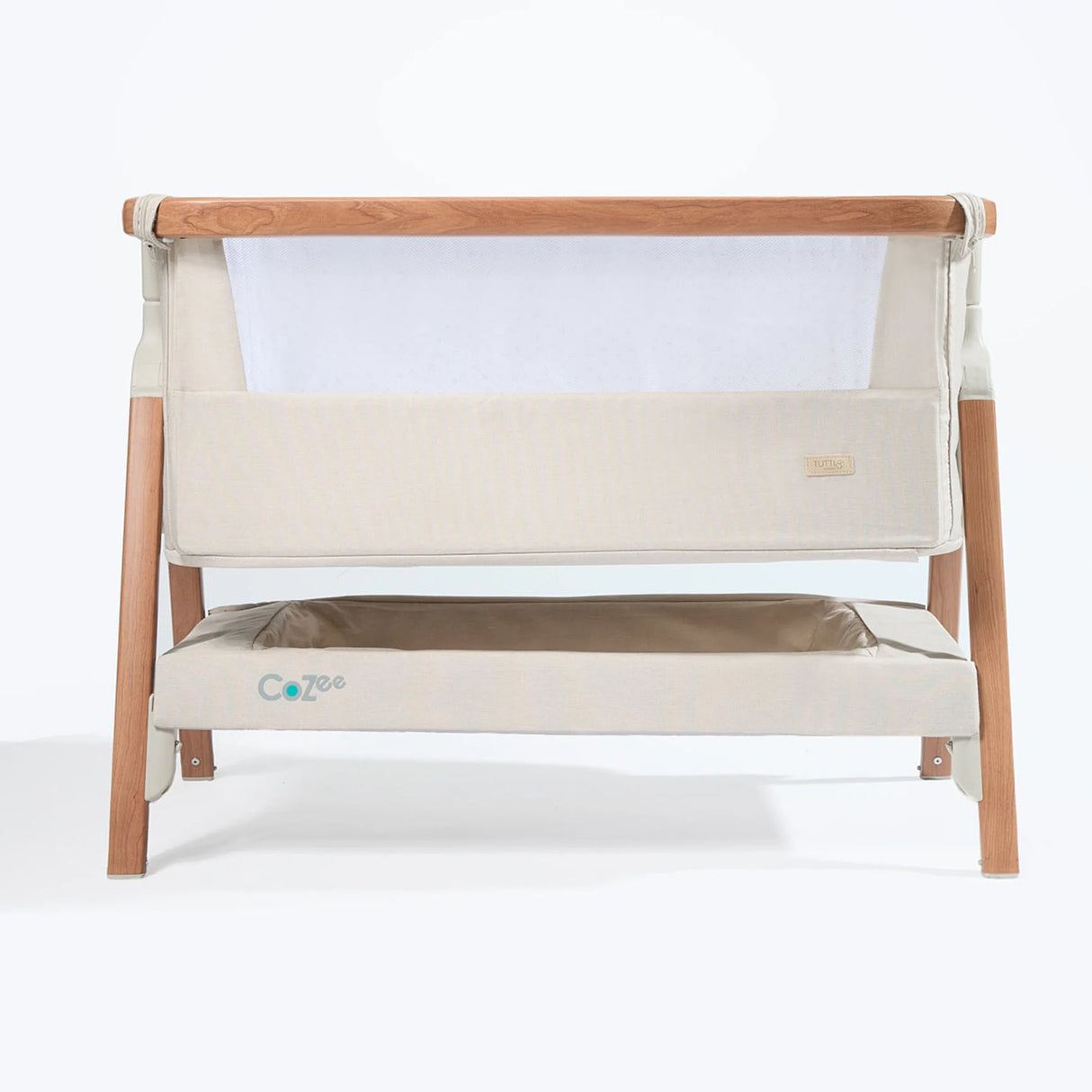 Tutti Bambini Cozee Bedside Crib - Scandinavian Walnut & Ecru