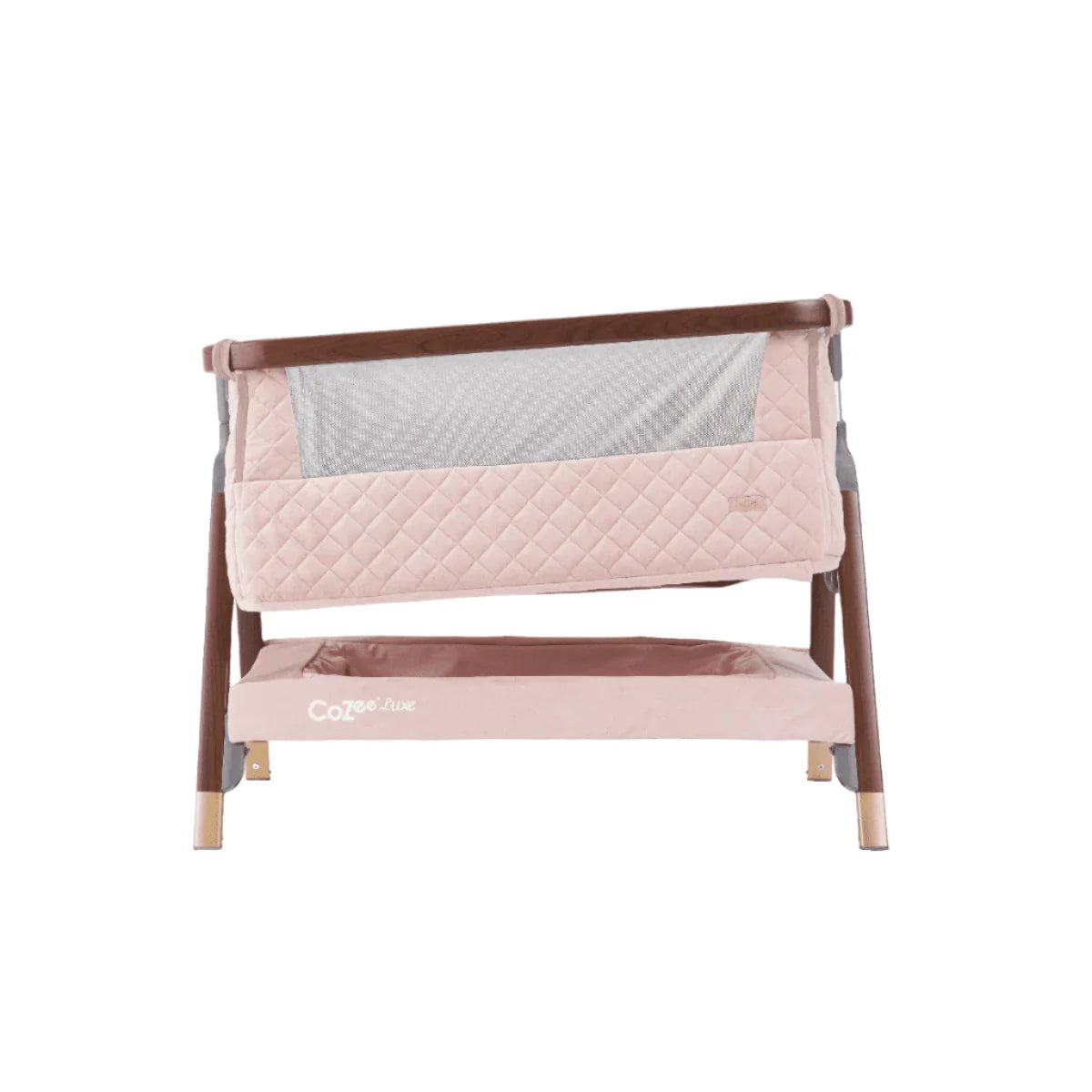 Tutti Bambini Cozee Luxe Bedside Crib - Walnut & Blush