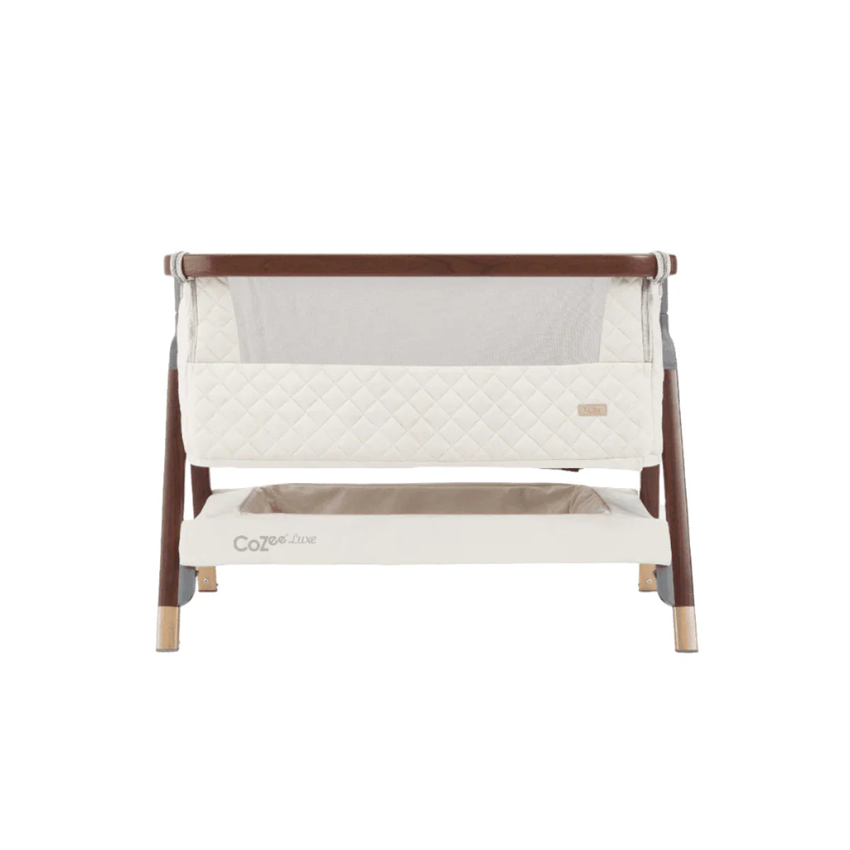 Tutti Bambini Cozee Luxe Bedside Crib - Walnut & Cream