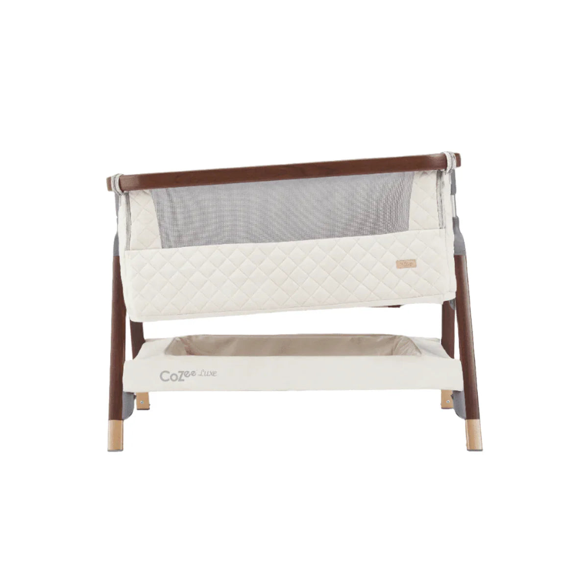 Tutti Bambini Cozee Luxe Bedside Crib - Walnut & Cream