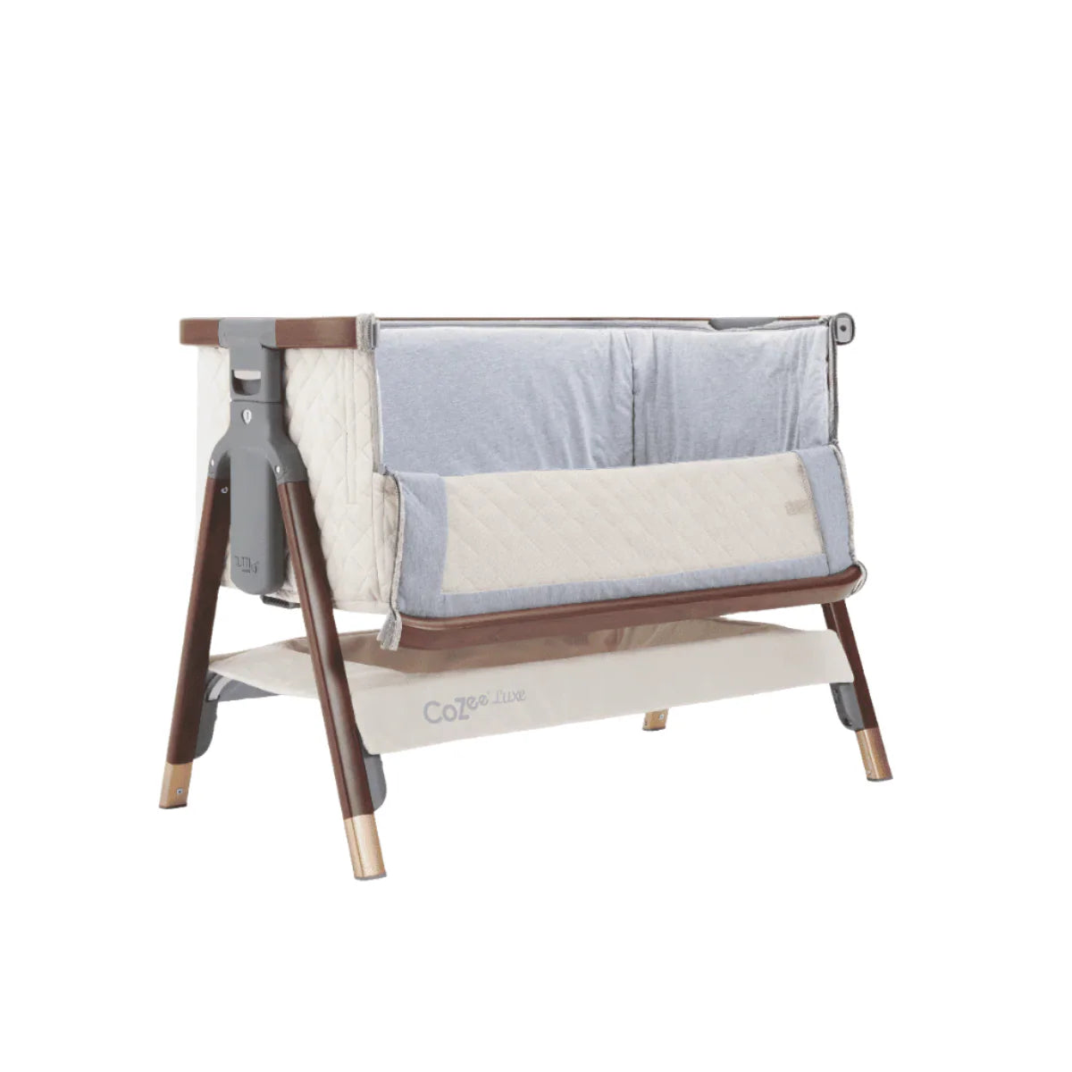 Tutti Bambini Cozee Luxe Bedside Crib - Walnut & Cream