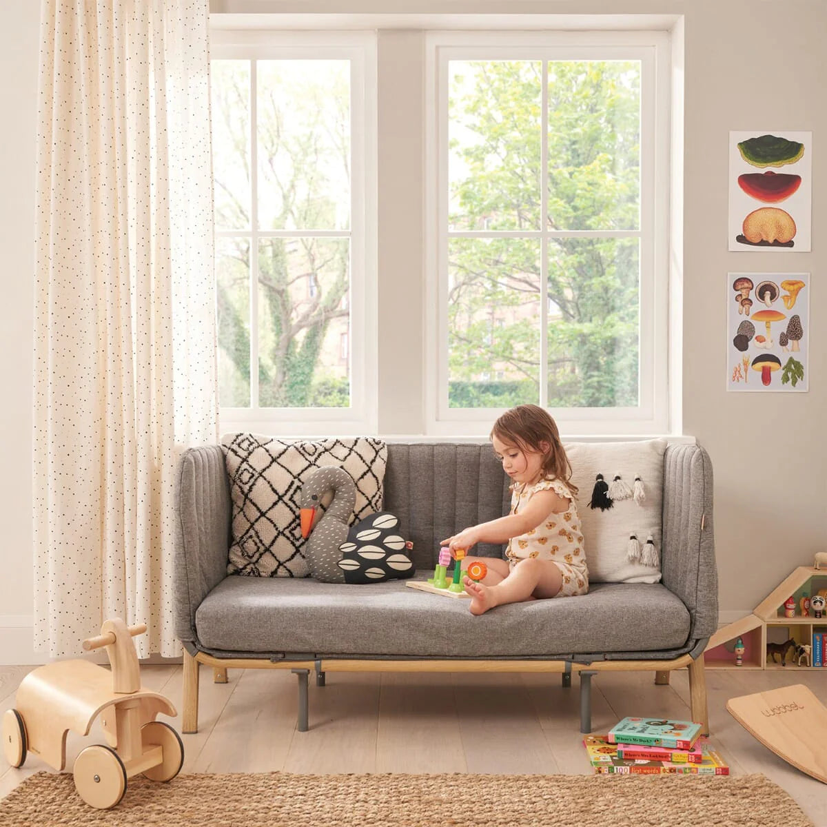 Tutti Bambini Cozee XL Junior Bed & Sofa Expansion Pack - Oak & Charcoal