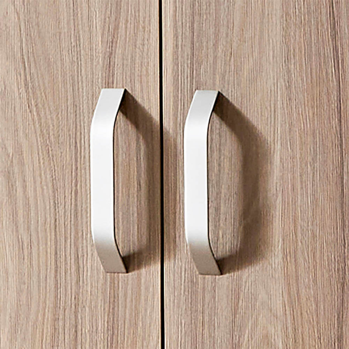 CuddleCo Ada 3 Piece Nursery Furniture Set with Cot Bed, Dresser and Wardrobe - White & Ash