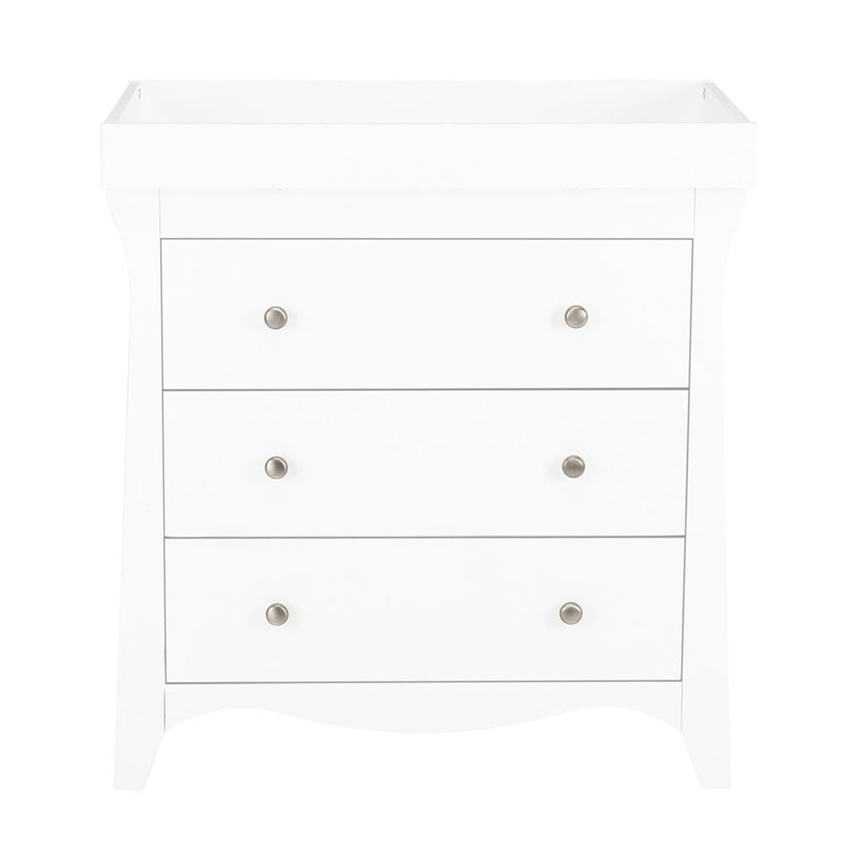 CuddleCo Clara 3 Piece Nursery Furniture Set with Cot Bed, Dresser and Wardrobe - White