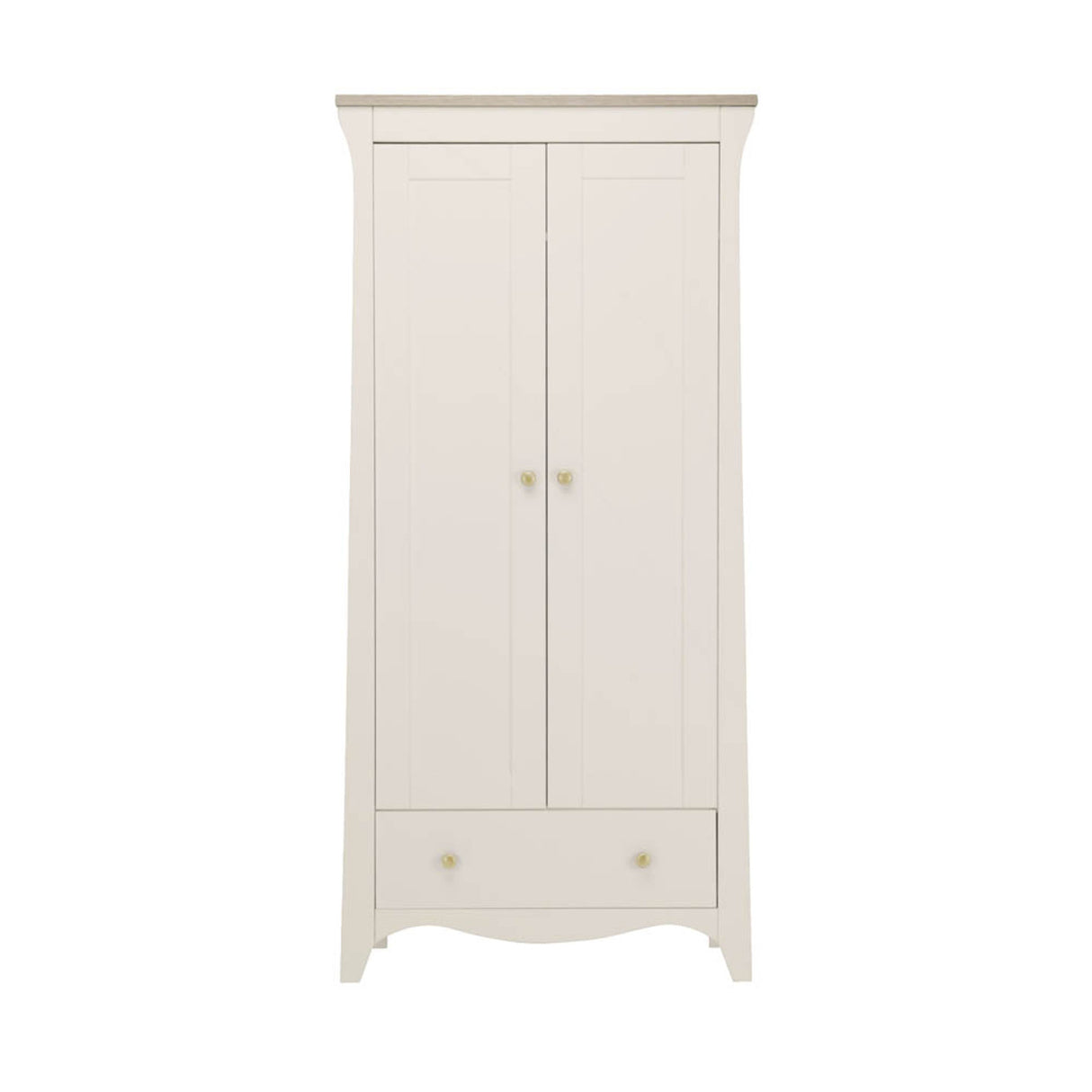 CuddleCo Clara 3 Piece Nursery Furniture Set with Cot Bed, Dresser and Wardrobe - Cashmere