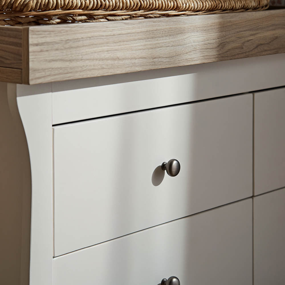 CuddleCo Clara Wide 6 Drawer Dresser - White & Ash