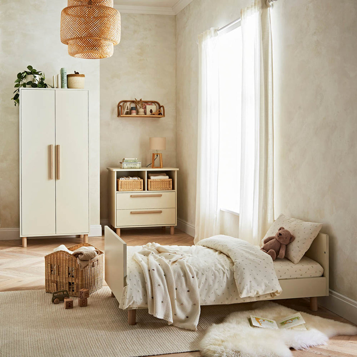 CuddleCo Harper Wardrobe - Cream & Ash