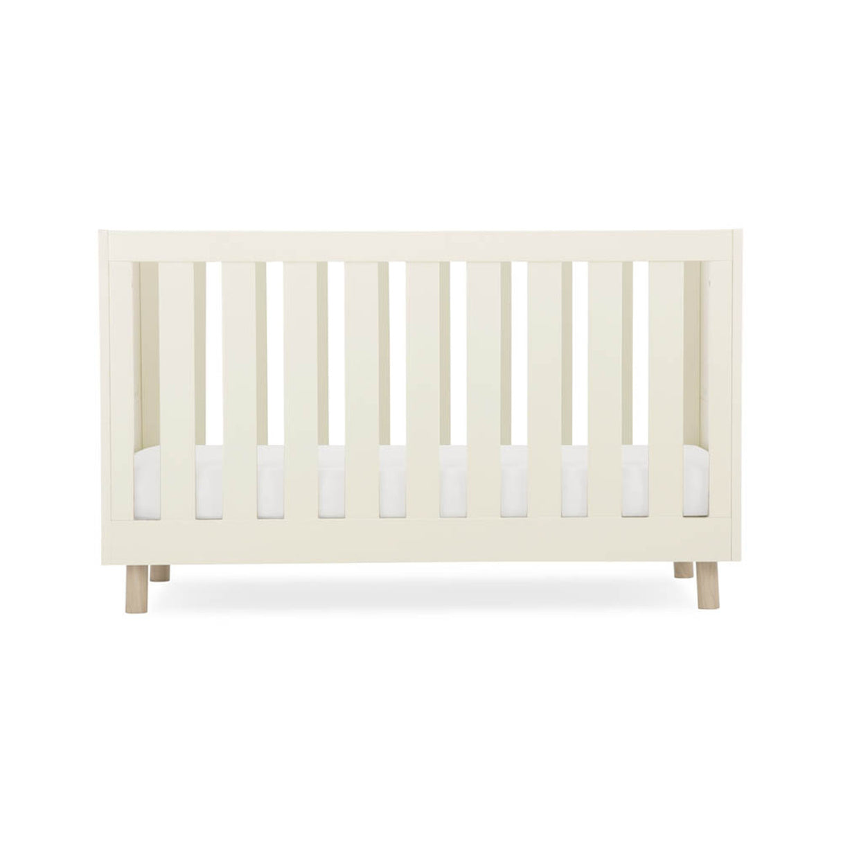CuddleCo Harper 3 Piece Nursery Furniture Set with Cot Bed, Dresser and Wardrobe - Cream & Ash