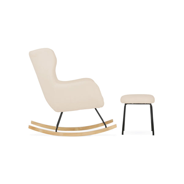 CuddleCo Marley Nursing Chair & Footstool - Teddy Light Beige
