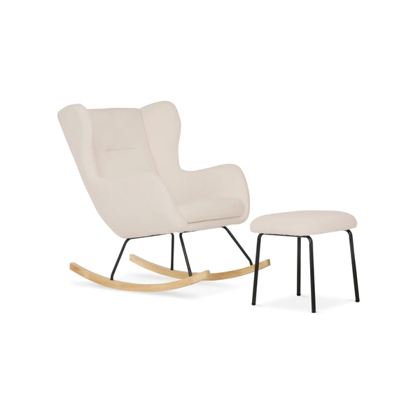 CuddleCo Marley Nursing Chair & Footstool - Teddy Light Beige