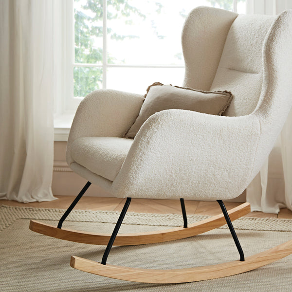 CuddleCo Marley Nursing Chair & Footstool - Teddy Off White