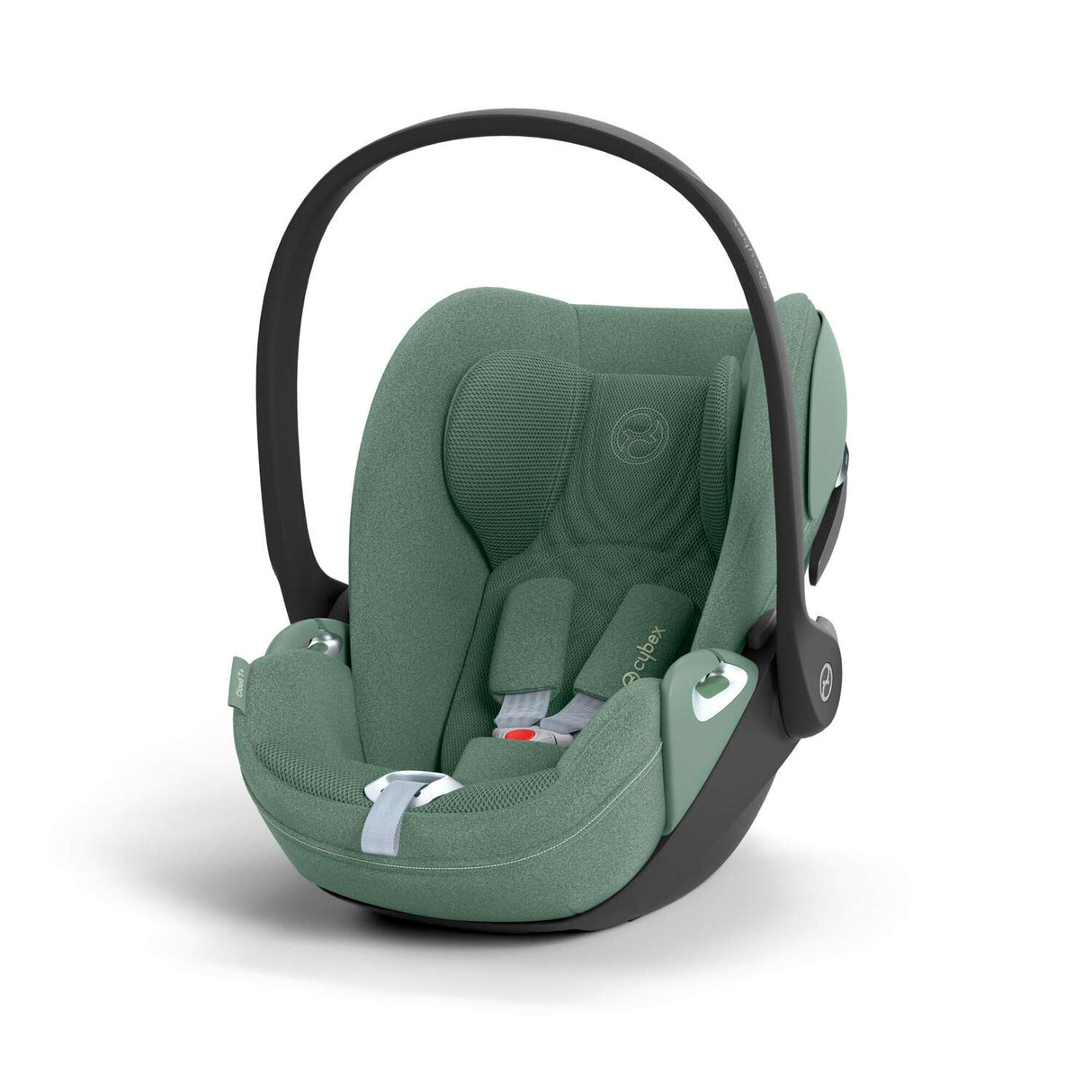 Cybex Priam Travel System with Accessories, Cloud T Car Seat & ISOFIX Base - Leaf Green / Rose Gold Frame