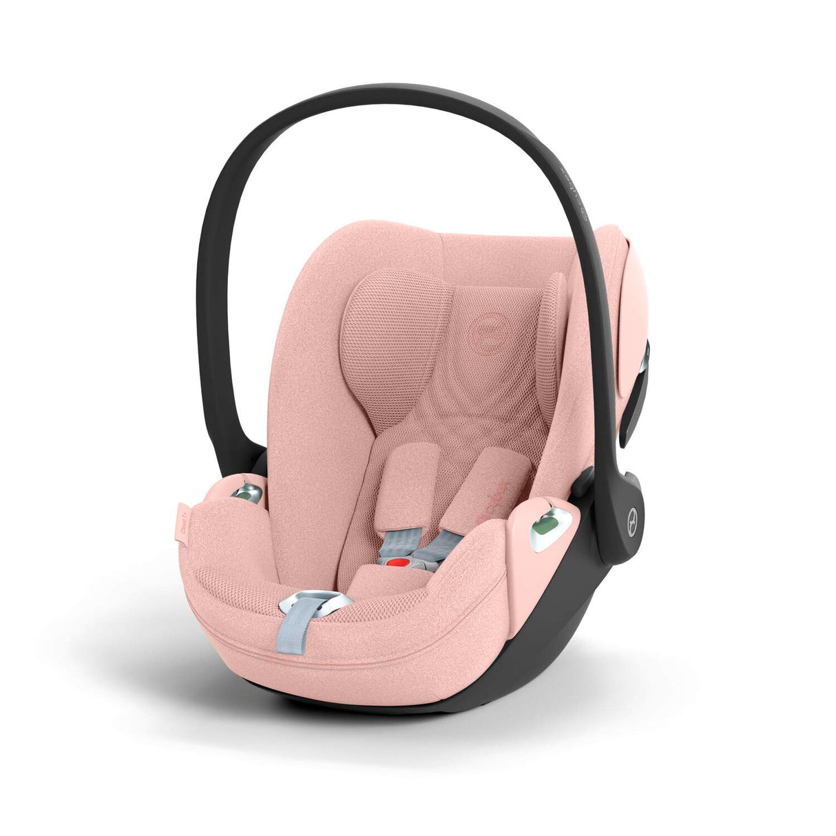 Cybex Priam Travel System with Accessories, Cloud T Car Seat & ISOFIX Base - Peach Pink / Chrome Brown Frame