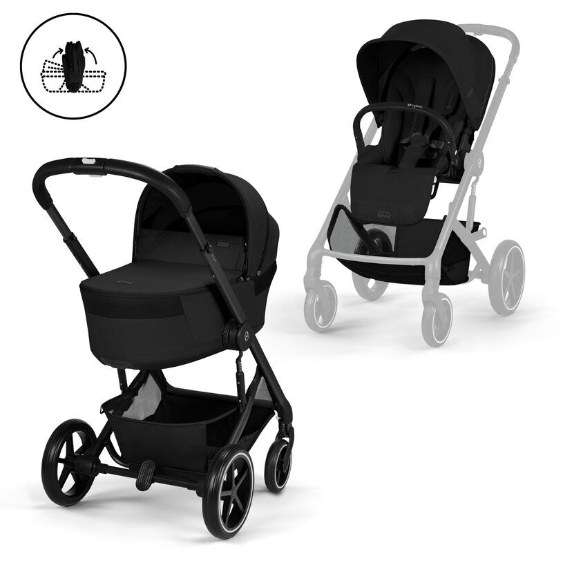 Cybex Balios 2026 inc Foldable Carrycot - Moon Black 1