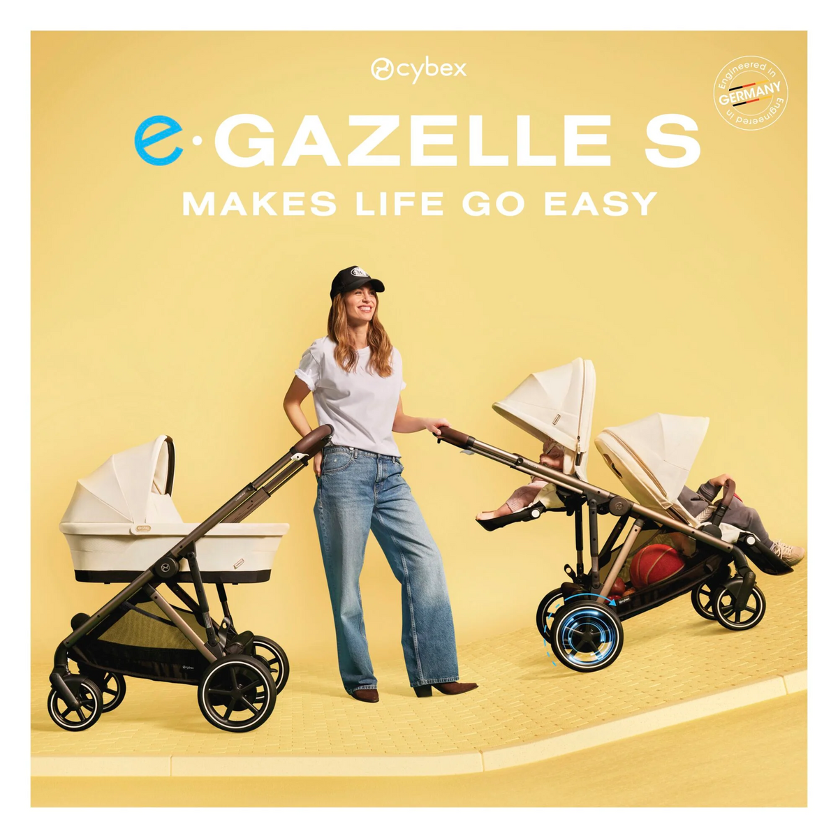 Cybex eGazelle 9 Piece Bundle | inc Gold Footmuff - Almond Beige 15