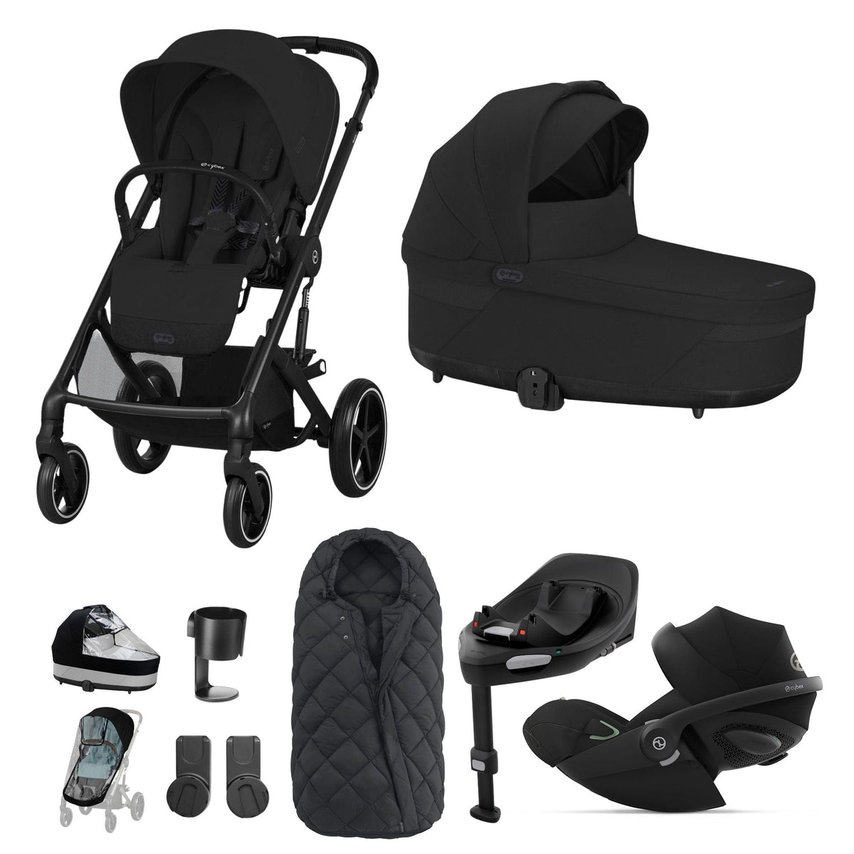 Cybex Balios S Lux Travel System with Cloud G & ISOFIX Base - Moon Black