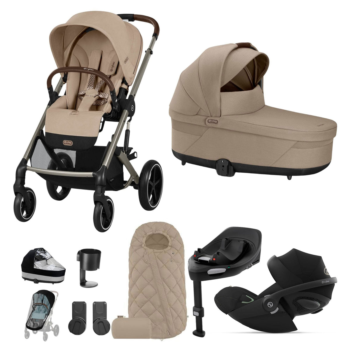 Cybex Balios S Lux Travel System with Cloud G & ISOFIX Base - Almond Beige