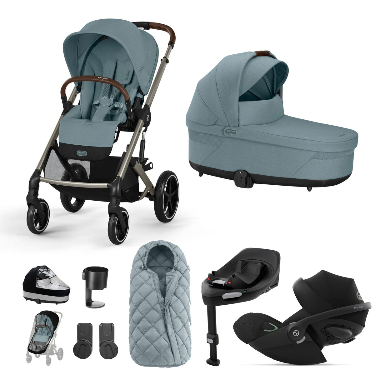 Cybex Balios S Lux Travel System with Cloud G & ISOFIX Base - Sky Blue