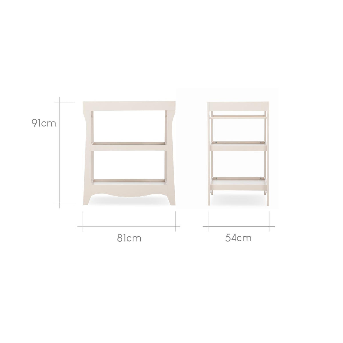 CuddleCo Clara Mini 2 Piece Nursery Furniture Set with Cot Bed and Changer - Cashmere
