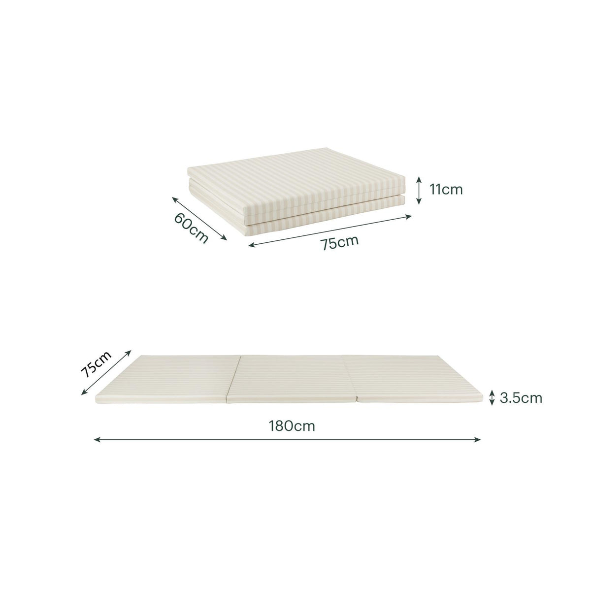 CuddleCo Tumble Play Mat 180 x 75cm - Cookie Stripe