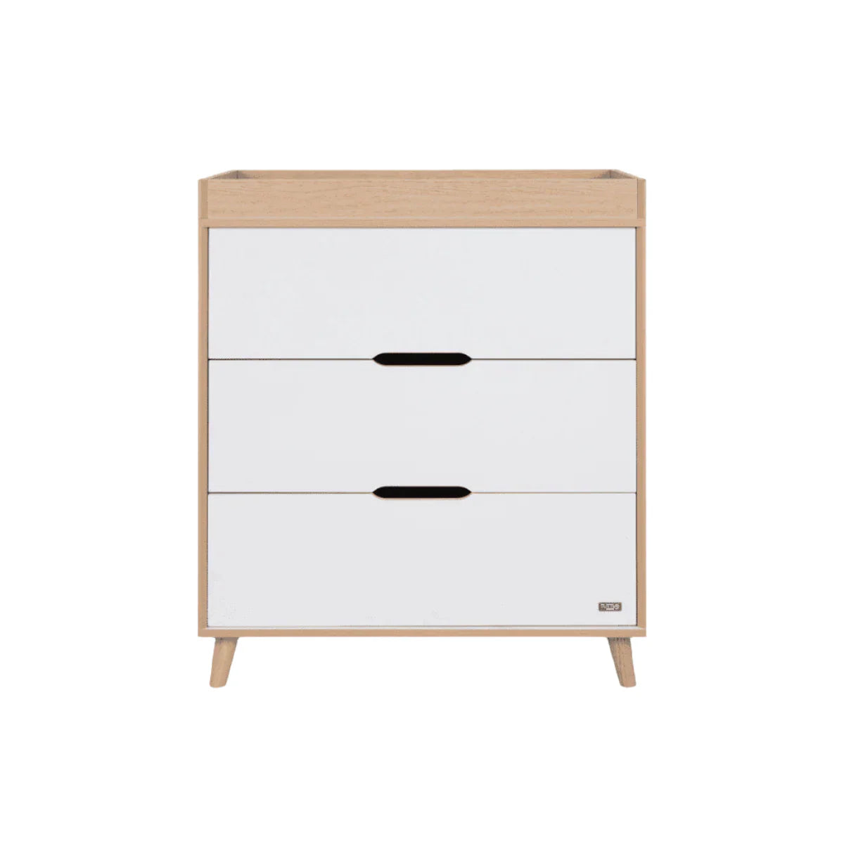 Tutti Bambini Fika Mini 2 Piece Nursery Furniture Set with Cot Bed & Dresser - White & Light Oak