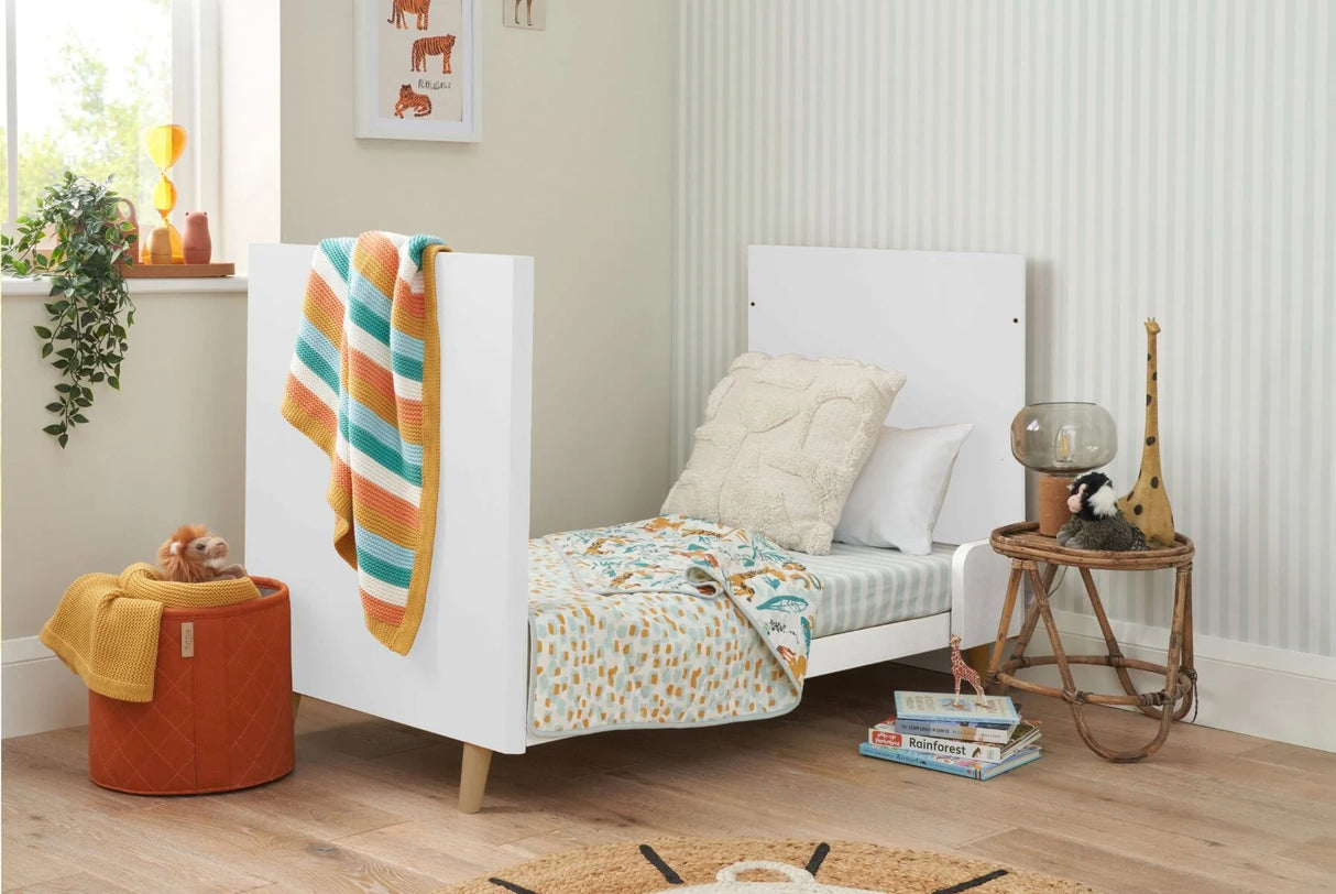 Tutti Bambini Fika Cot Bed - White & Light Oak