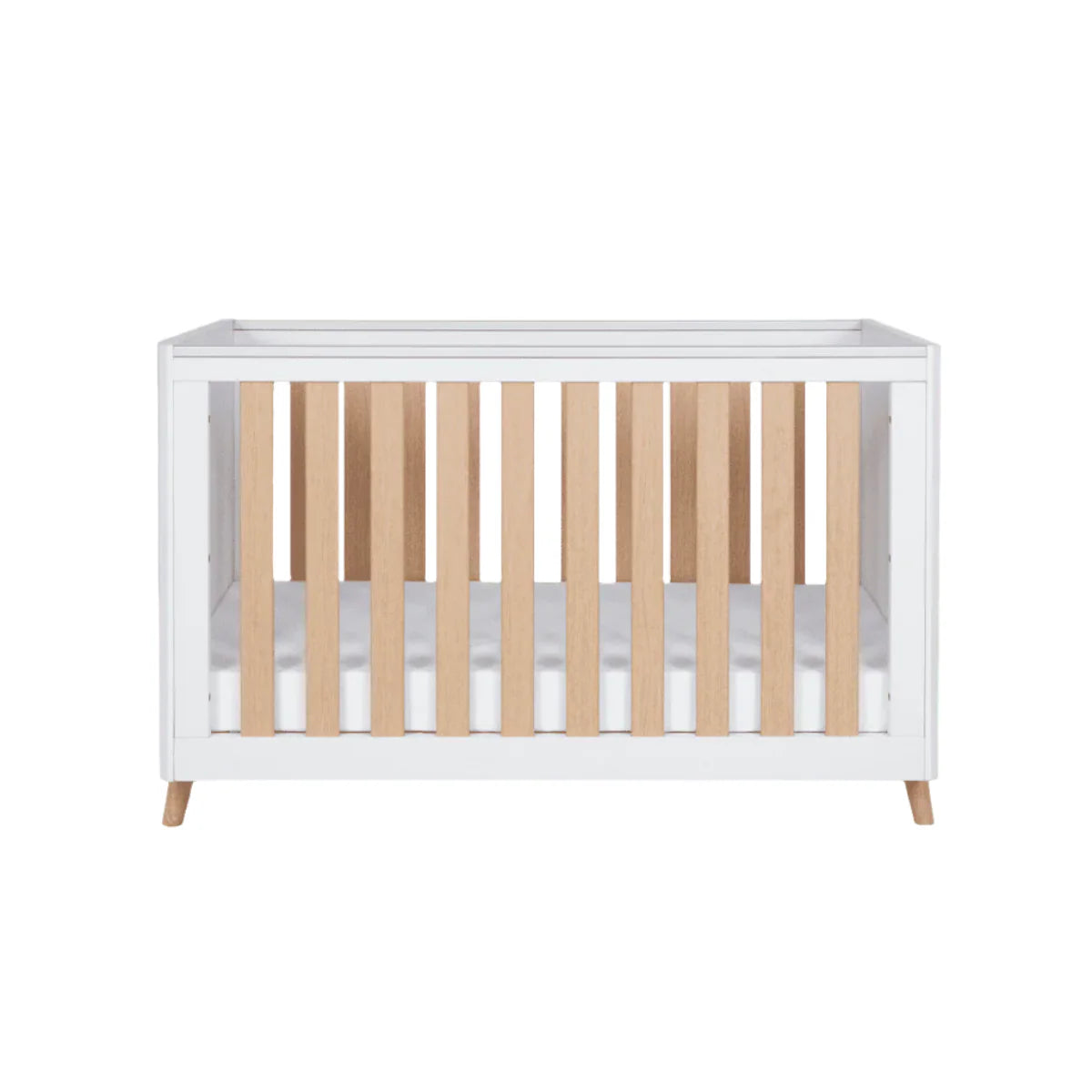 Tutti Bambini Fika Mini 2 Piece Nursery Furniture Set with Cot Bed & Dresser - White & Light Oak