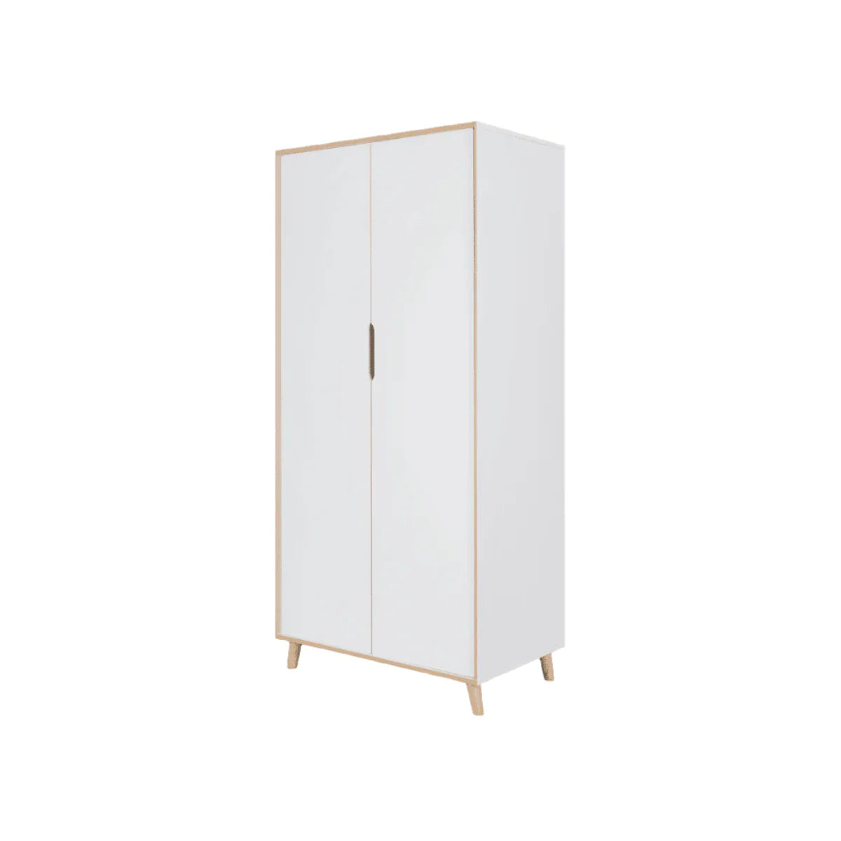 Tutti Bambini Fika Mini 3 Piece Nursery Furniture Set with Cot Bed, Dresser & Wardrobe - White & Light Oak