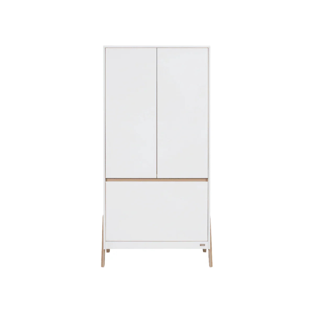 Tutti Bambini Fuori Mini 3 Piece Nursery Furniture Set with Cot Bed, Dresser & Wardrobe - White / Light Oak