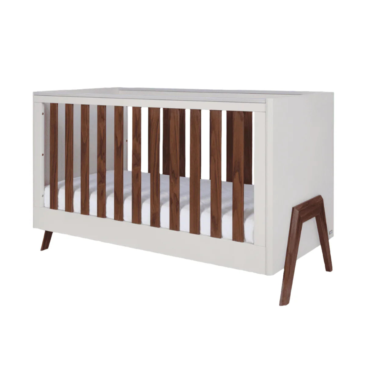 Tutti Bambini Fuori 3 Piece Nursery Furniture Set with Cot Bed, Dresser & Wardrobe - White Sand / Warm Walnut