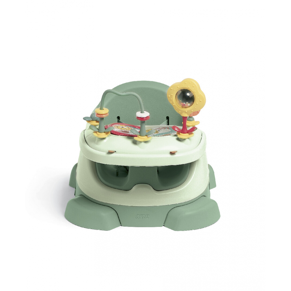 Mamas & Papas Baby Bug 3-in-1 Floor & Booster Seat with Activity Tray - Eucalyptus Green