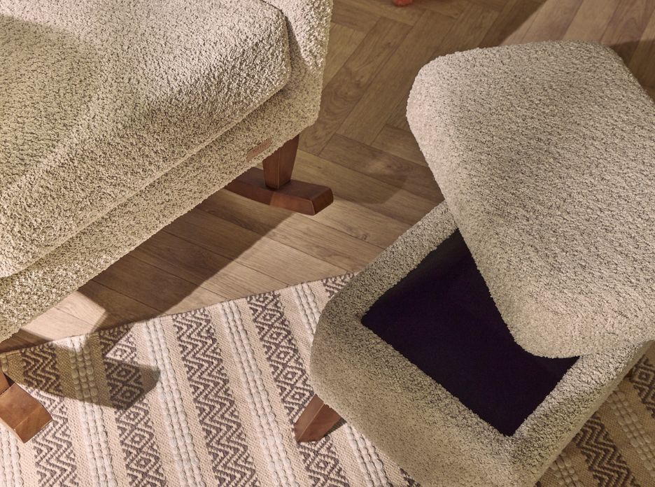 Tutti Bambini Harper Wingback Rocking Chair & Footstool - Teddy Mushroom