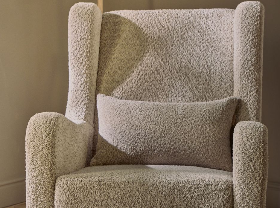 Tutti Bambini Harper Wingback Rocking Chair & Footstool - Teddy Mushroom