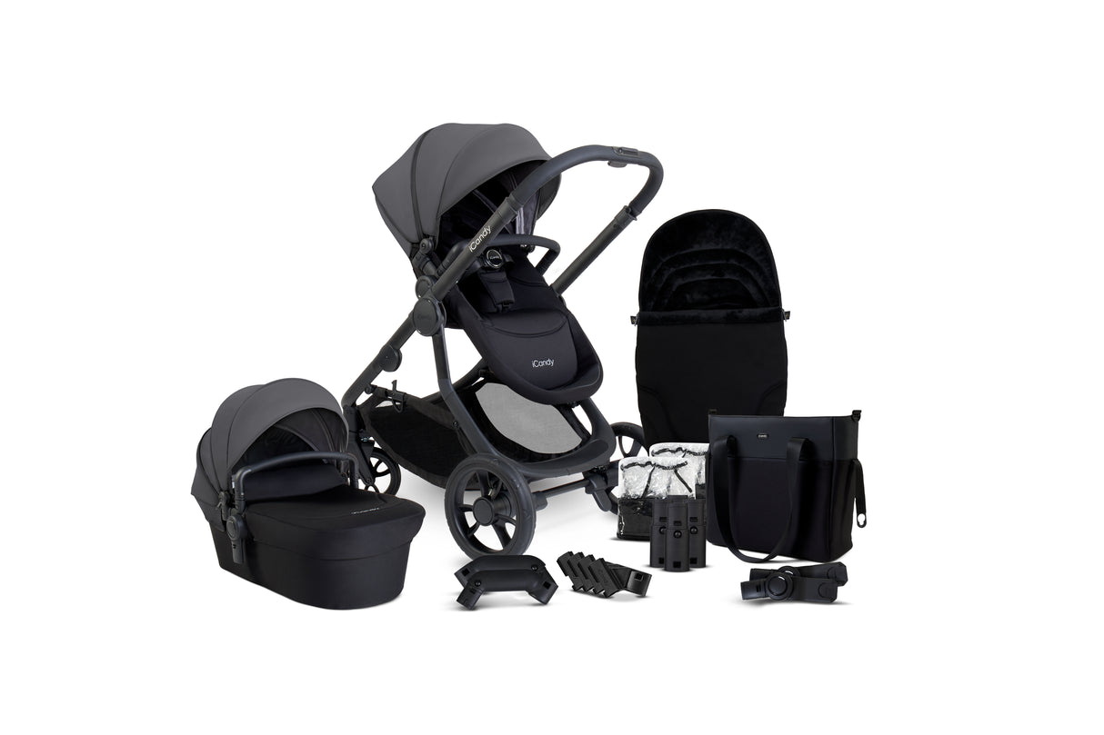 iCandy Orange 4 Complete Double Pushchair Bundle with Accessories - Fossil