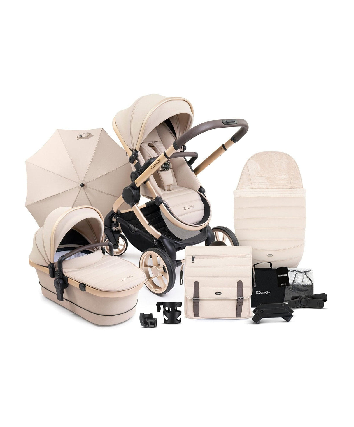 iCandy Peach 7 Complete Travel System with Maxi Cosi Pebble Pro 2 and ISOFIX Base - Biscotti