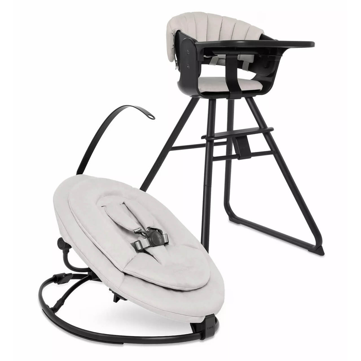 iCandy MiChair Complete All in One Highchair Bundle with Newborn Rocker - Black & Pearl