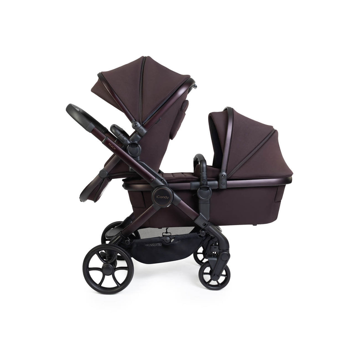 iCandy Peach 8 Editions Complete Double Bundle with Cocoon 360 and ISOFIX Base - Coffee Bean