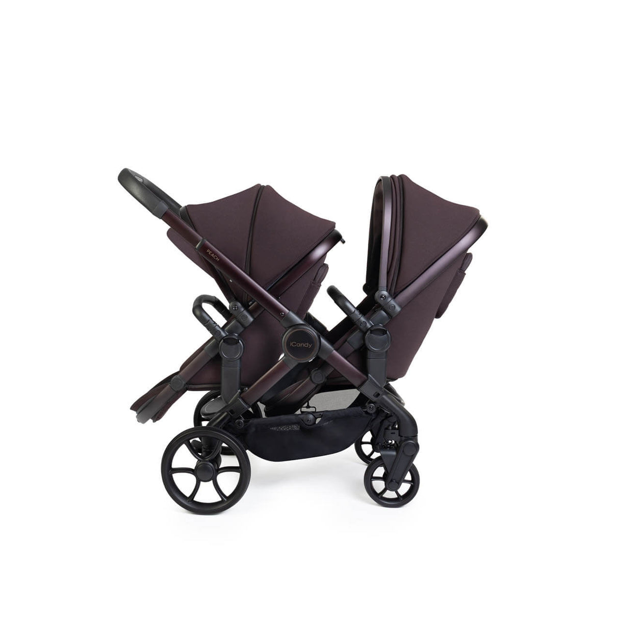 iCandy Peach 8 Editions Complete Double Bundle with Cocoon 360 and ISOFIX Base - Coffee Bean
