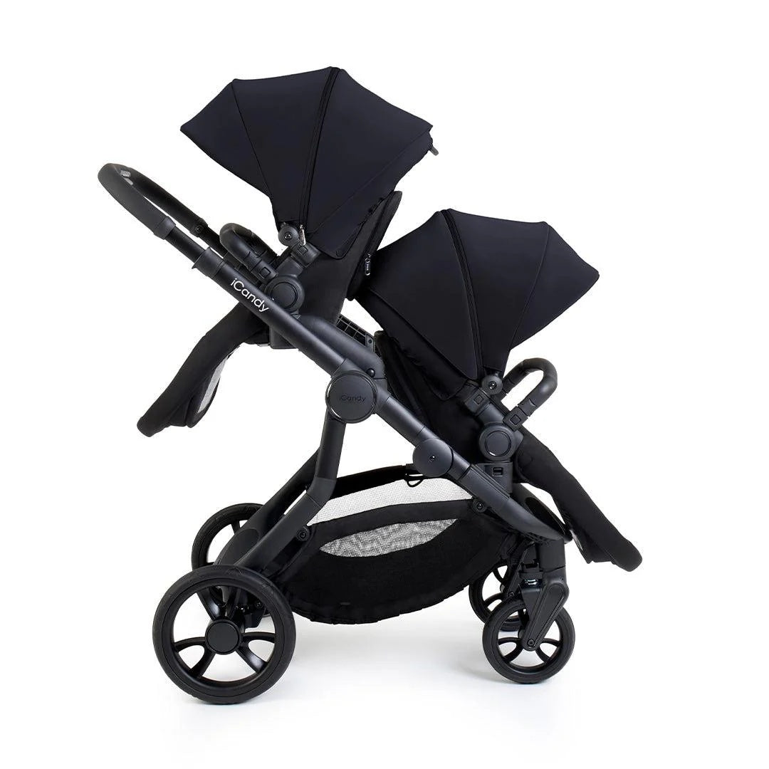 iCandy Orange 4 Complete Twin Pushchair Bundle with Accessories - Black Edition