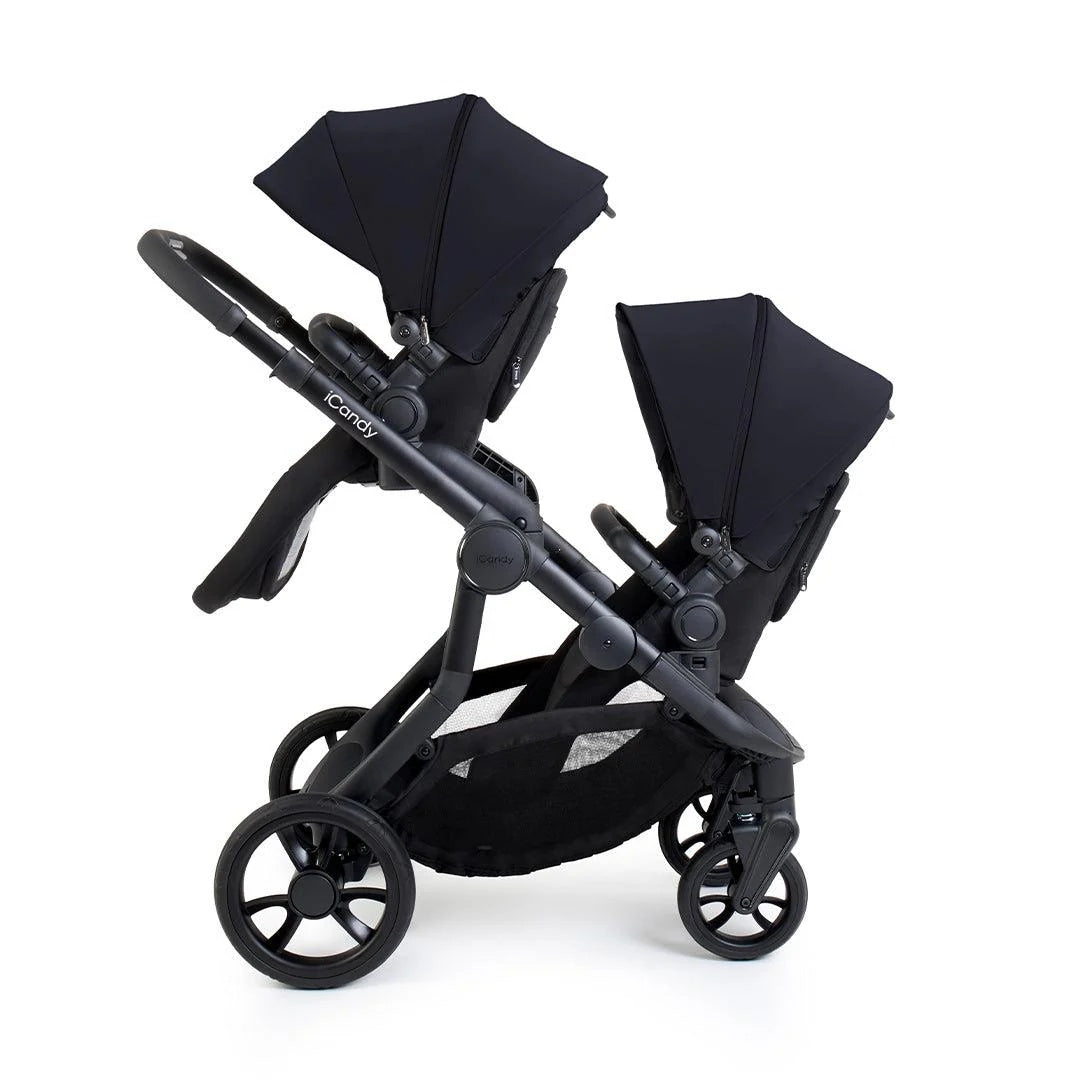 iCandy Orange 4 Complete Twin Pushchair Bundle with Accessories - Black Edition