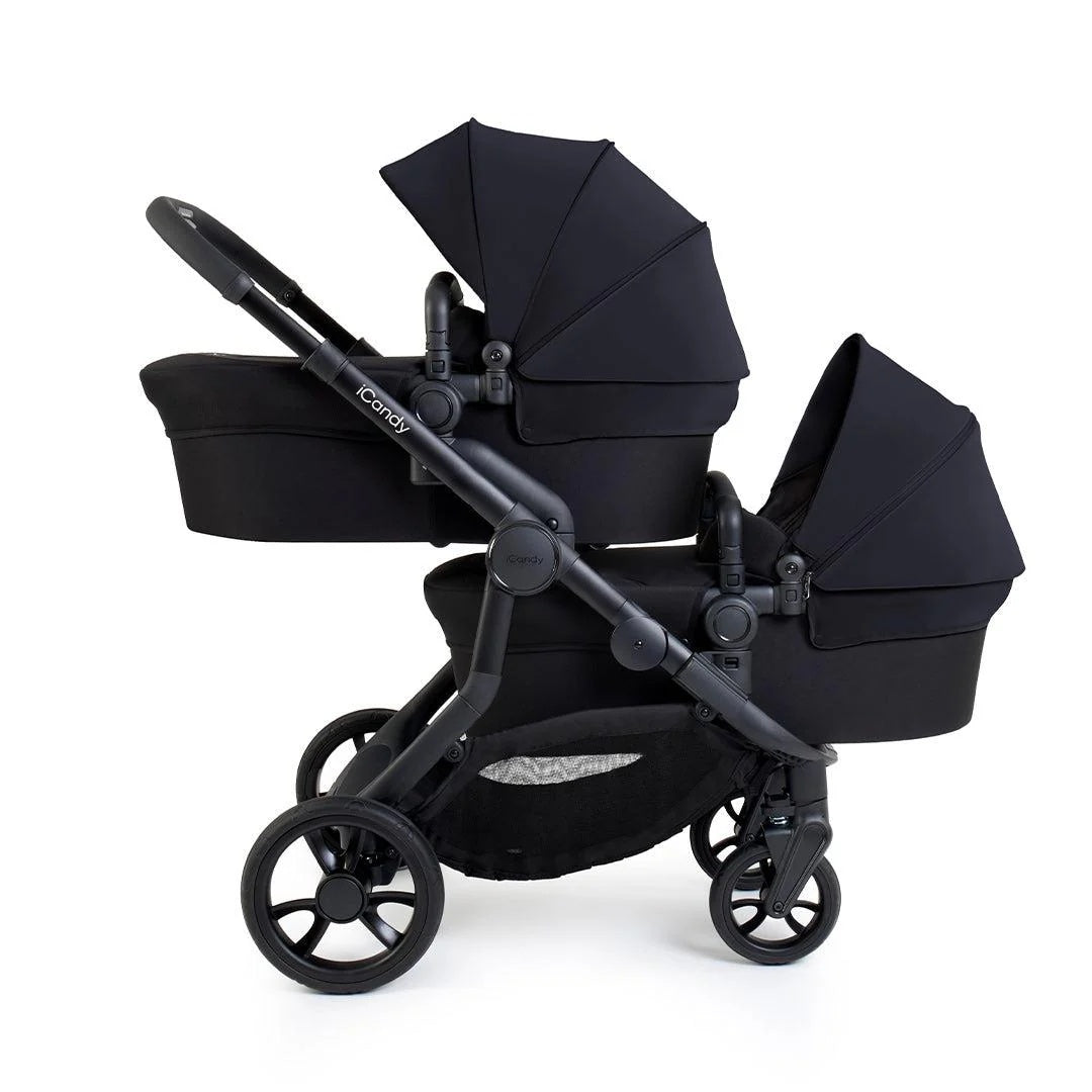 iCandy Orange 4 Complete Twin Pushchair Bundle with Accessories - Black Edition