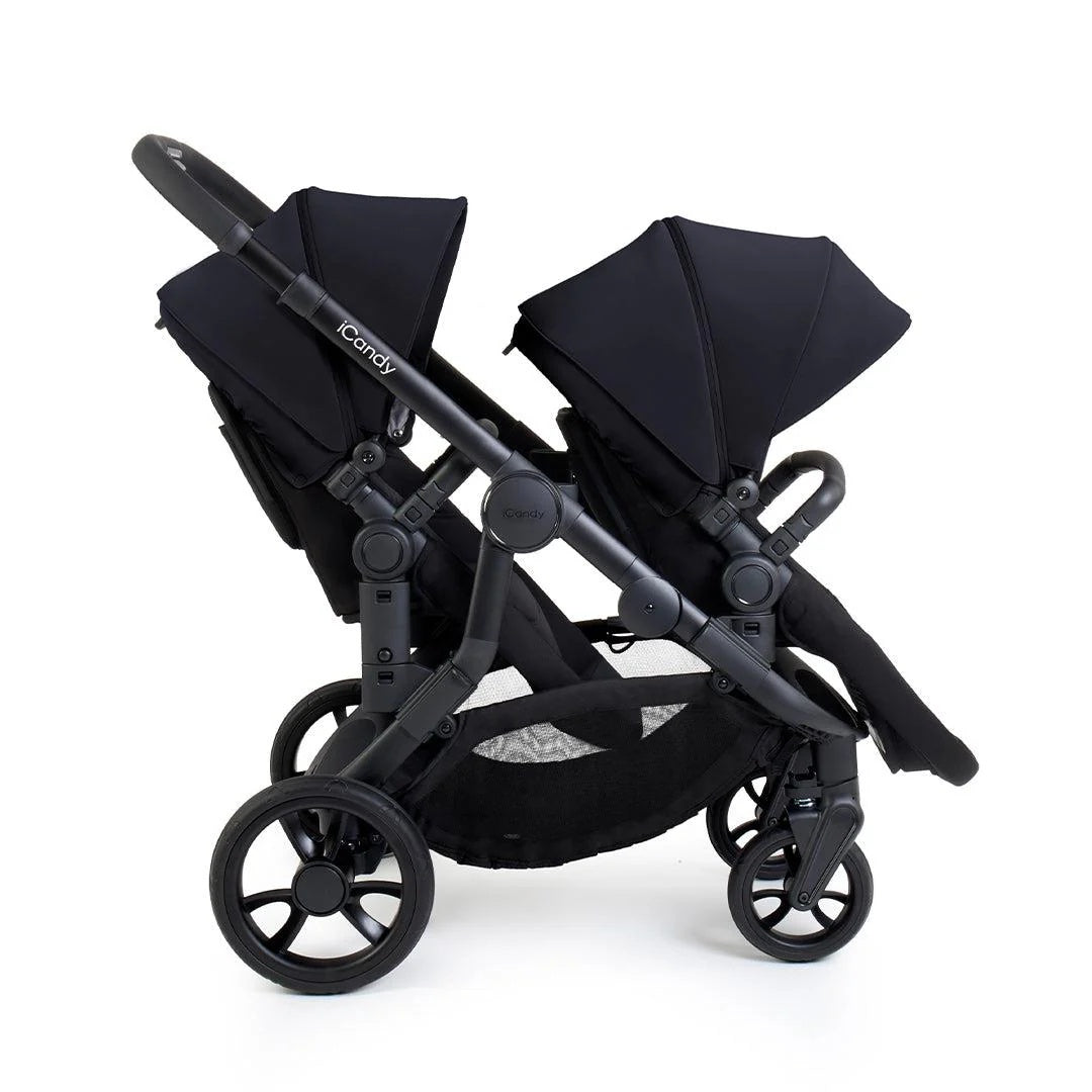 iCandy Orange 4 Complete Twin Pushchair Bundle with Accessories - Black Edition