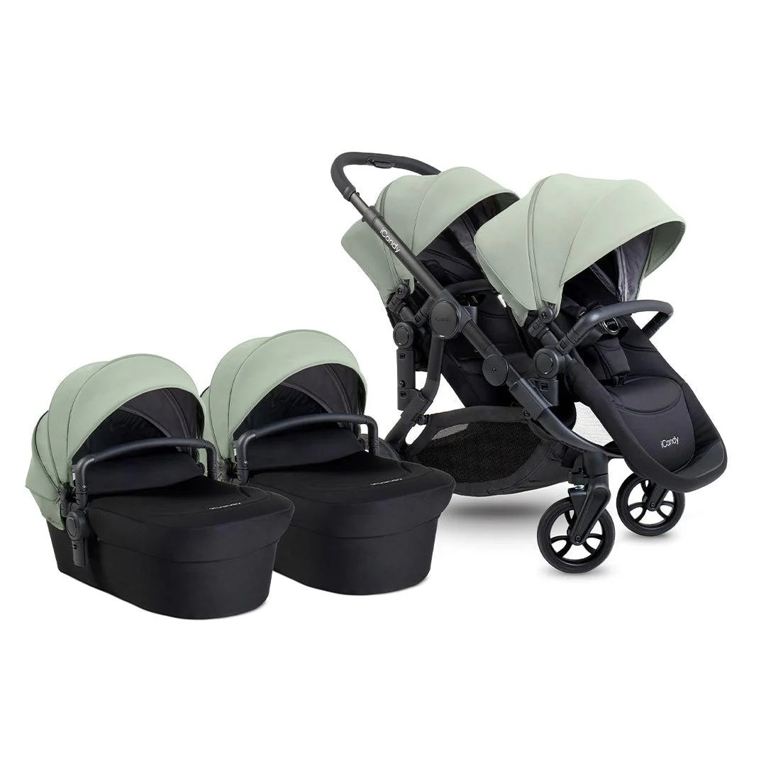 iCandy Orange 4 Complete Twin Pushchair Bundle with Accessories - Pistachio