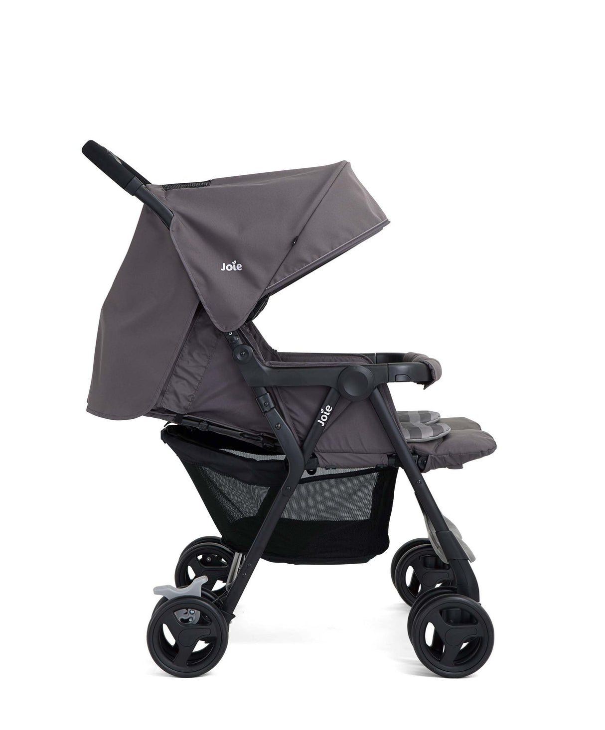 Joie Aire Twin Double Stroller with Footmuffs - Dark Pewter