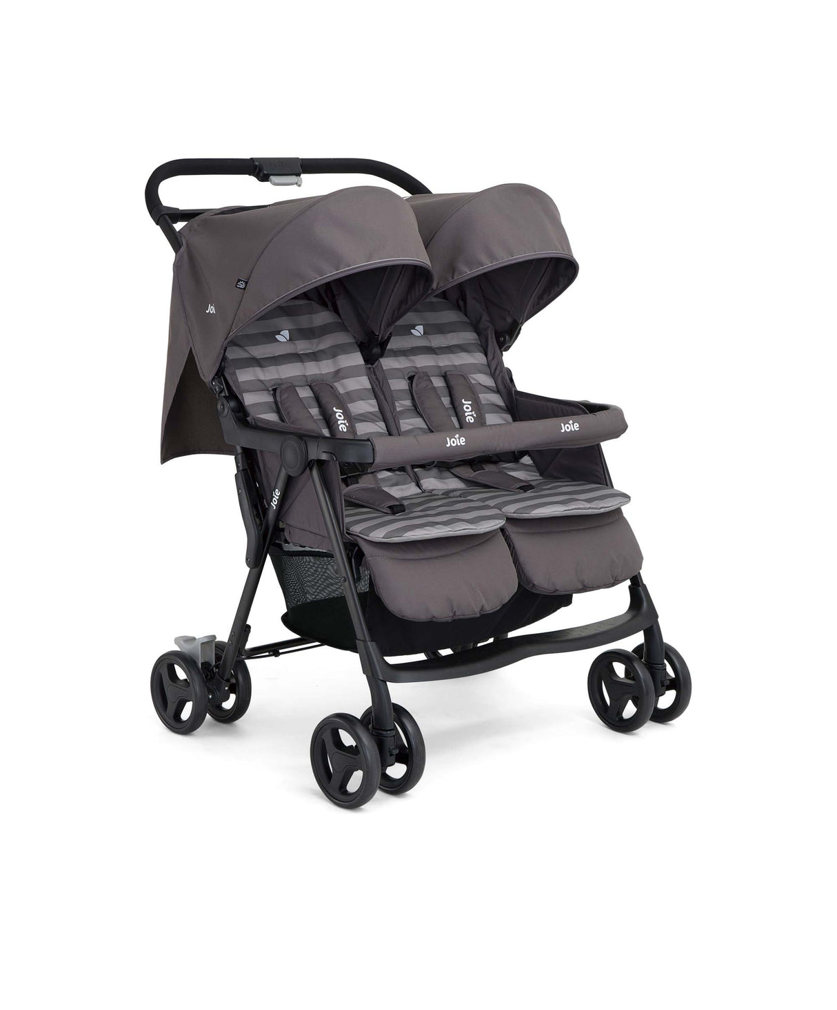 Joie Aire Twin Double Stroller with Footmuffs - Dark Pewter
