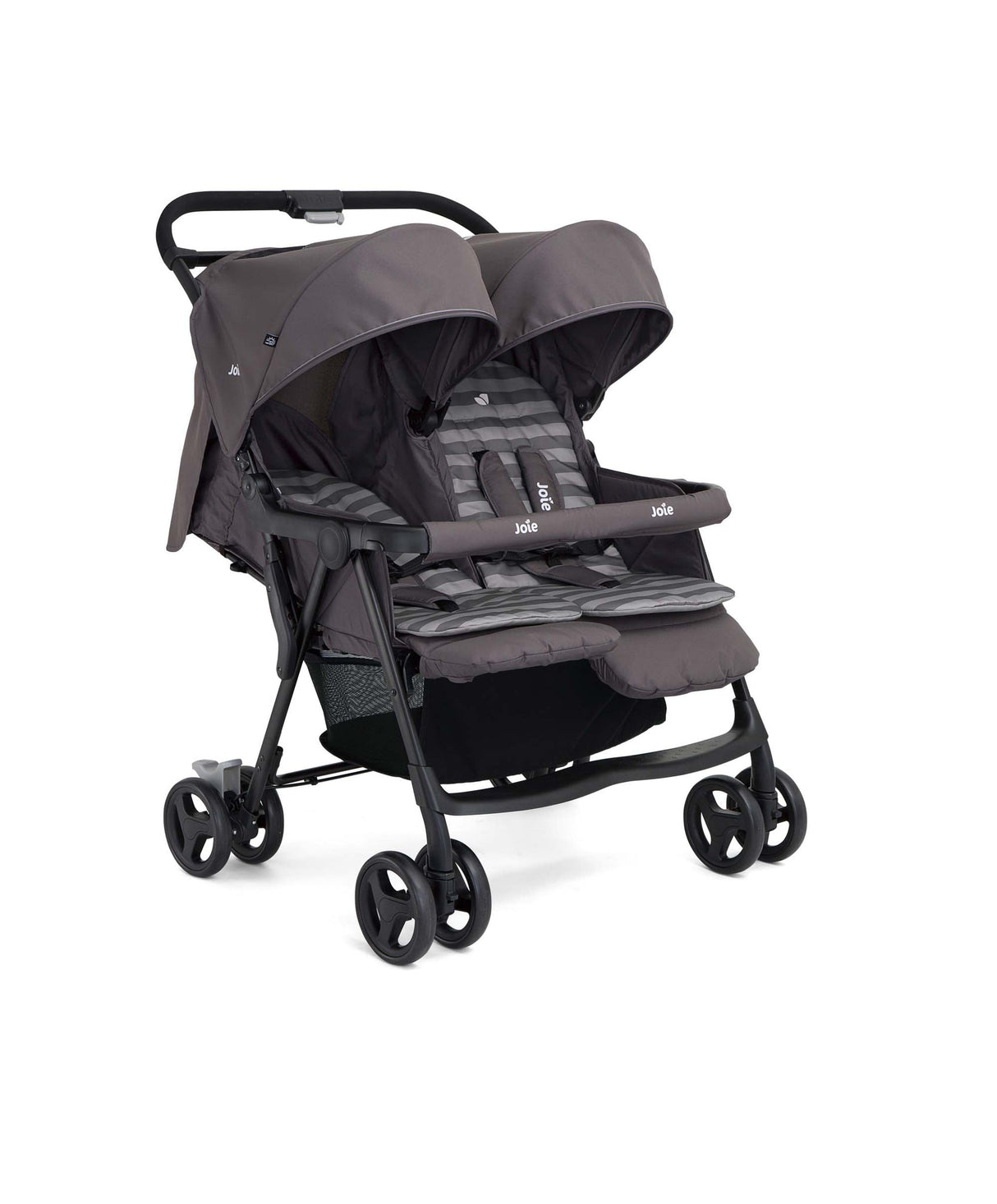 Joie Aire Twin Double Stroller with Footmuffs - Dark Pewter
