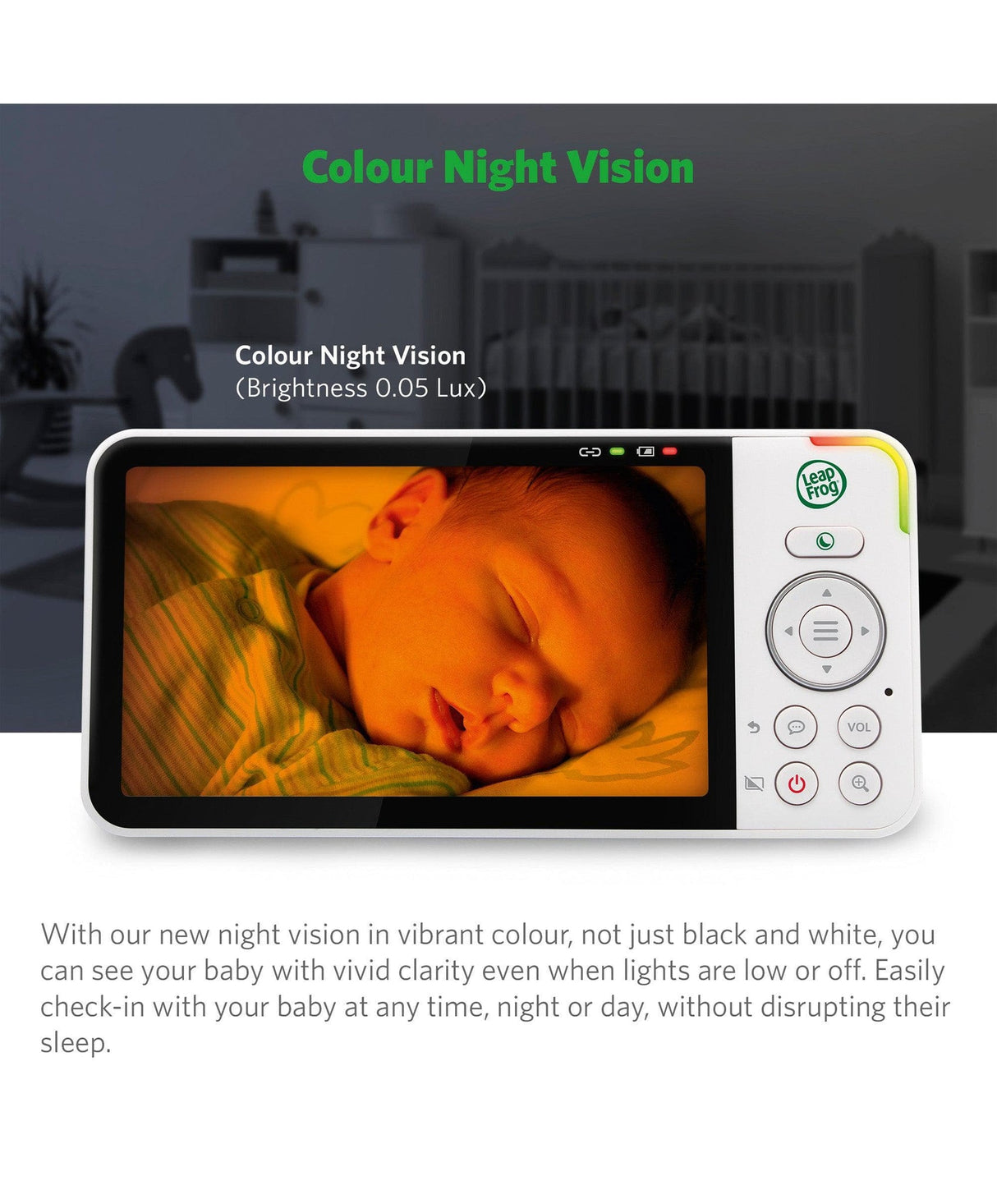 LeapFrog LF815HD 5″ Smart Video Baby Monitor with Colour Night Vision