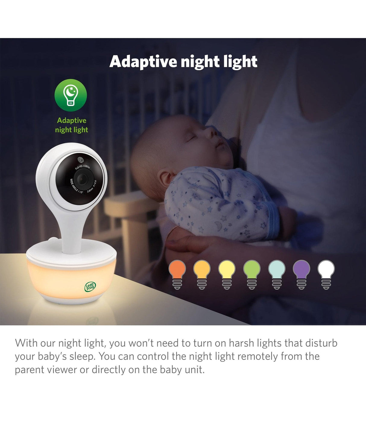LeapFrog LF815HD 5″ Smart Video Baby Monitor with Colour Night Vision